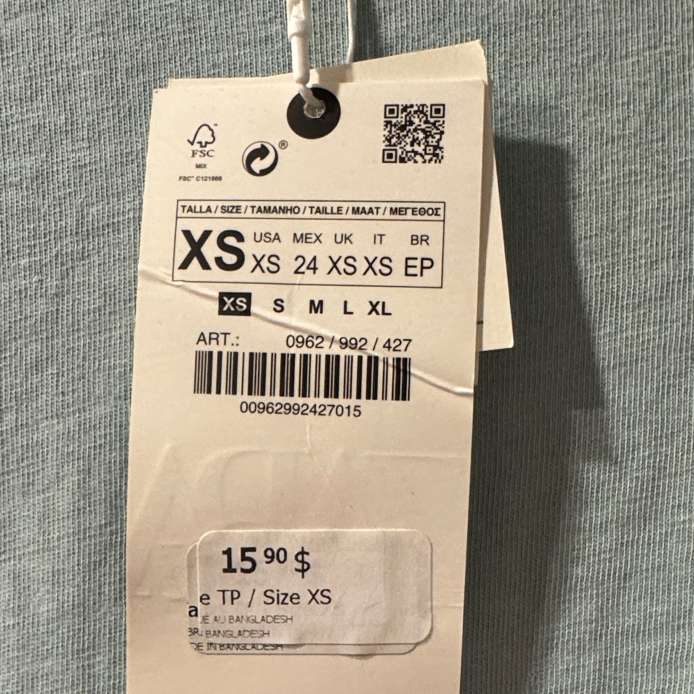 Zara Soft Blue Tee - Picture 2 of 5